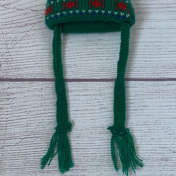 Knit Stocking Hat Christmas Tree Ornament or Holiday Decoration Pom Pom 10"L - Picture 11 of 14